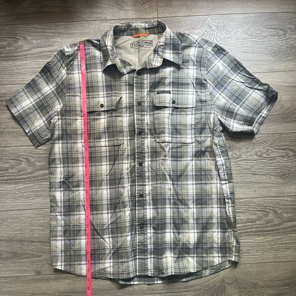 Field & Stream Men’s Short Sleeve Plaid Active Button Down Size L Hiking Summer - Picture 6 of 7